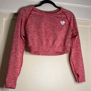 Cropped Women’s Best Heathered Pink Long-Sleeve Active Sweatshirt